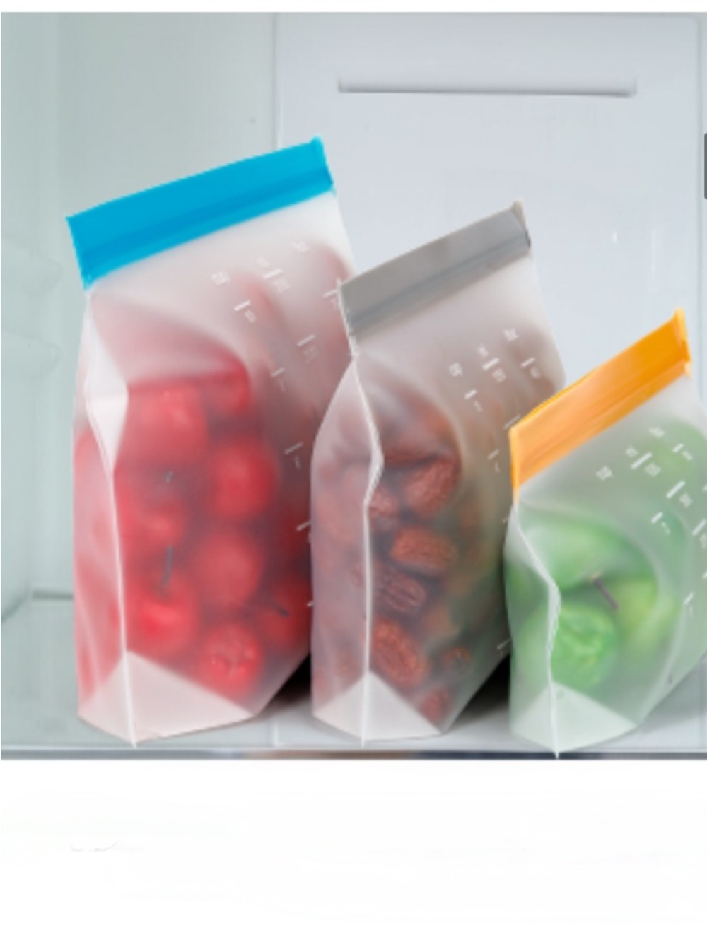 Reusable Silicone Storage Bags Set Food Grade Leakproof Travel Lunch
